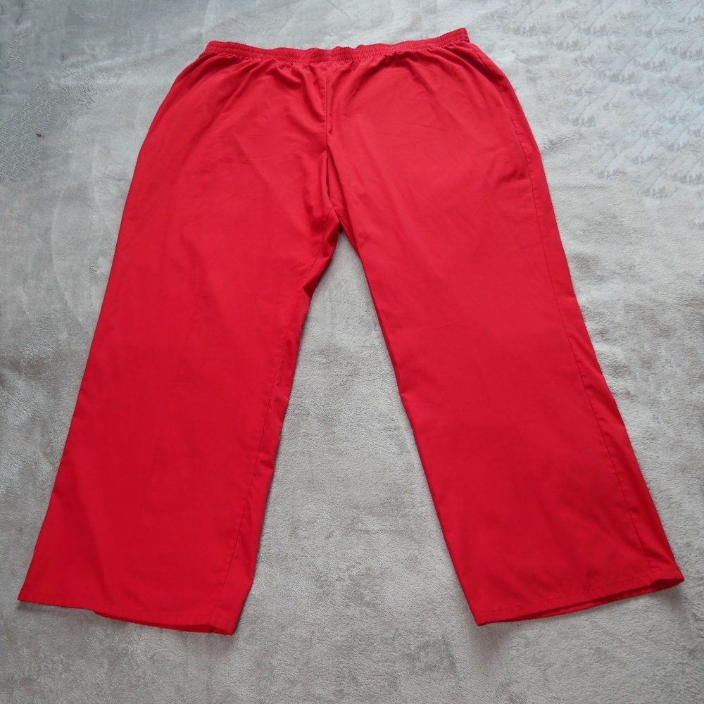 SB Scrubs Mens Size 3X Red Cotton Blend Pull-On 2 Pocket Scrubs Pants